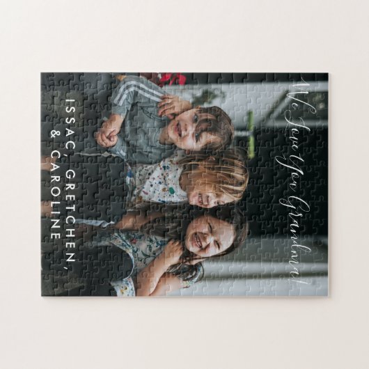 愛パーソナライズされたおばあちゃん写真手書き ジグソーパズル (横)
