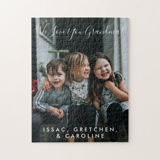 愛パーソナライズされたおばあちゃん写真手書き ジグソーパズル (縦)