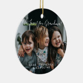 愛パーソナライズされたおばあちゃん写真手書き セラミックオーナメント (右)