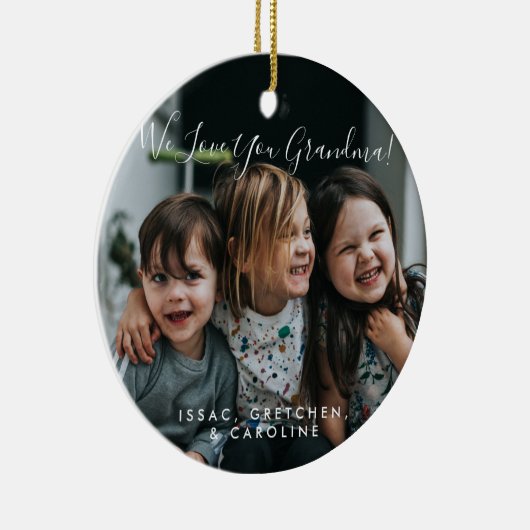 愛パーソナライズされたおばあちゃん写真手書き セラミックオーナメント (右)