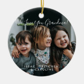 愛パーソナライズされたおばあちゃん写真手書き セラミックオーナメント (正面)