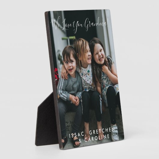 愛パーソナライズされたおばあちゃん写真手書き フォトプラーク (側面)