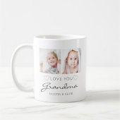 愛パーソナライズされたおばあちゃん手書き2枚の写真 コーヒーマグカップ (左)