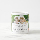愛パーソナライズされたおばあちゃん手書き5写真 コーヒーマグカップ (中央)