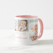 愛パーソナライズされたおばあちゃん4フォトピンク マグカップ (正面右)