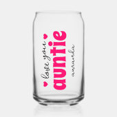 愛パーソナライズされたおばさんの名前 ガラス缶 (正面)