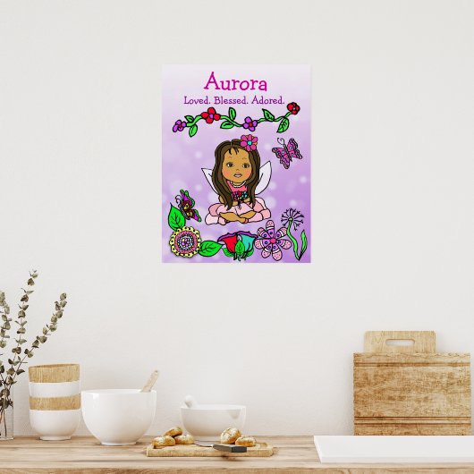 愛パーソナライズされたされ賛美て慕われた妖精 ポスター (キッチン)