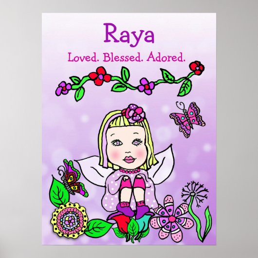 愛パーソナライズされたされ賛美て慕われた妖精 ポスター (正面)