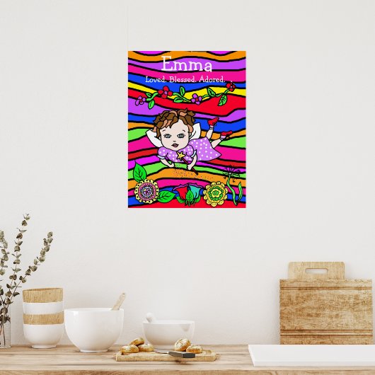 愛パーソナライズされたされ賛美て慕われた妖精 ポスター (キッチン)