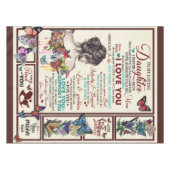 愛パーソナライズされたしい娘への手紙 テーブルクロス (正面(横))