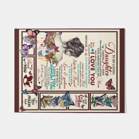 愛パーソナライズされたしい娘への手紙 ドアマット (正面)