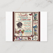 愛パーソナライズされたしい娘への手紙 名刺 (裏面)