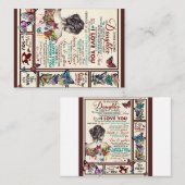 愛パーソナライズされたしい娘への手紙 名刺 (正面/裏面)