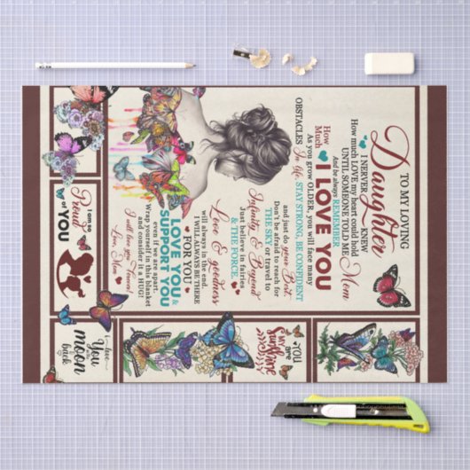 愛パーソナライズされたしい娘への手紙 薄葉紙 (クラフト)