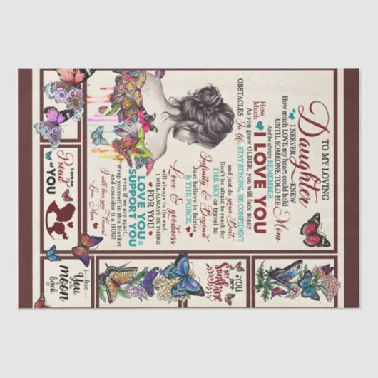 愛パーソナライズされたしい娘への手紙 薄葉紙 (正面)