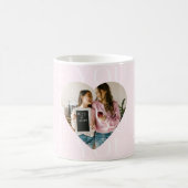 愛パーソナライズされたしてるママハート写真 コーヒーマグカップ (中央)