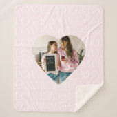 愛パーソナライズされたしてるママハート写真 シェルパブランケット (正面)