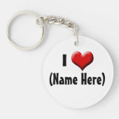 愛パーソナライズされたしてる…バレンタインデーの名前 キーホルダー (正面)