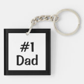 愛パーソナライズされたするパパの写真 キーホルダー (裏面)