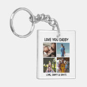 愛パーソナライズされたするパパの写真 キーホルダー (正面左)