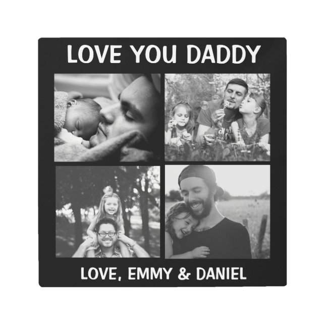 愛パーソナライズされたするパパの写真 メタルプリント (正面)