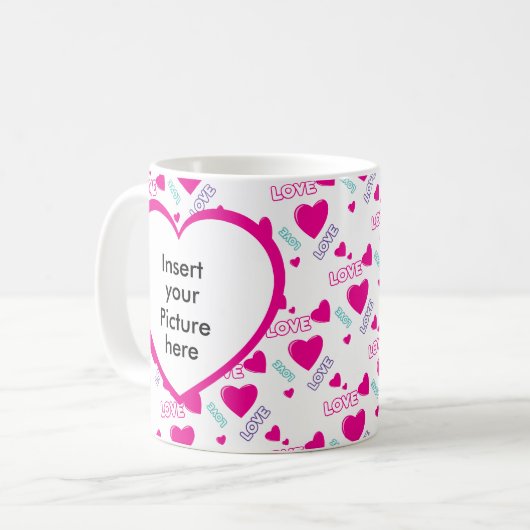 愛パーソナライズされたする人の写真とロマンチックな贈り物 コーヒーマグカップ (正面左)