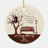 愛パーソナライズされたする人/息子 セラミックオーナメント (裏面)