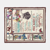 愛パーソナライズされたする娘への手紙 フリースブランケット (正面(横))