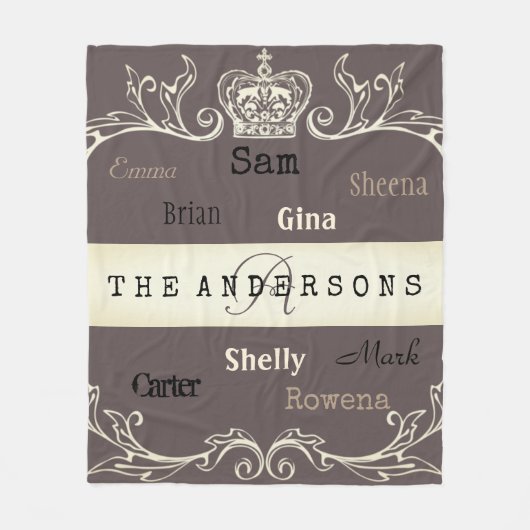愛パーソナライズされたする家族任意のカスタム色 フリースブランケット (正面)