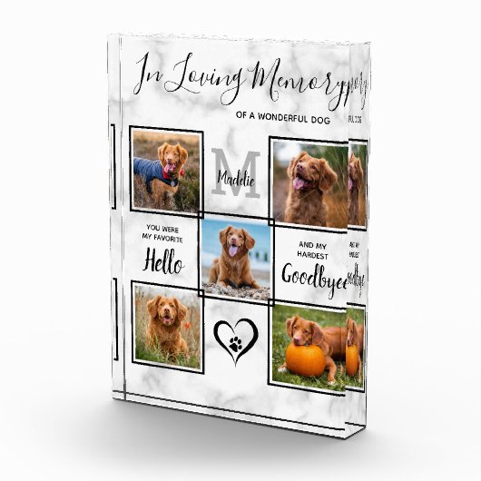 愛パーソナライズされたする思い出のペット記念コラージュ フォトブロック (右)
