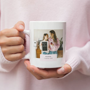愛パーソナライズされたする母さんピンク コーヒーマグカップ