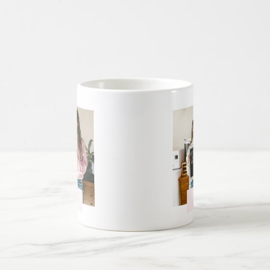 愛パーソナライズされたする母さんピンク コーヒーマグカップ (中央)