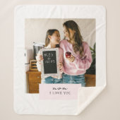 愛パーソナライズされたする母さんピンク シェルパブランケット (正面)