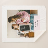 愛パーソナライズされたする母さんピンク シェルパブランケット (正面(横))