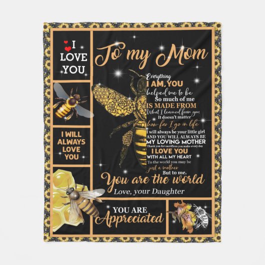 愛パーソナライズされたする母に手紙 フリースブランケット (正面)