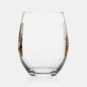 愛パーソナライズされたする母の写真 ステムなしワイングラス (左)