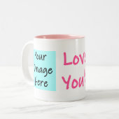 愛パーソナライズされたする ツートーンマグカップ (正面左)