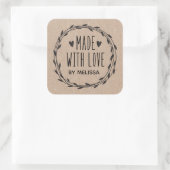 愛パーソナライズされたで作ったクラフト スクエアシール (バッグ)