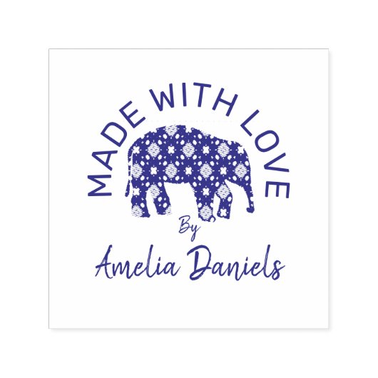 愛パーソナライズされたで作った象 セルフインキングスタンプ (デザイン)
