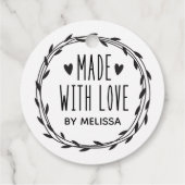 愛パーソナライズされたで作られた白黒 フェイバータグ (裏面)