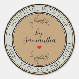 愛パーソナライズされたで手作り ラウンドシール