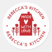 愛パーソナライズされたで手作り ラウンドシール (正面)