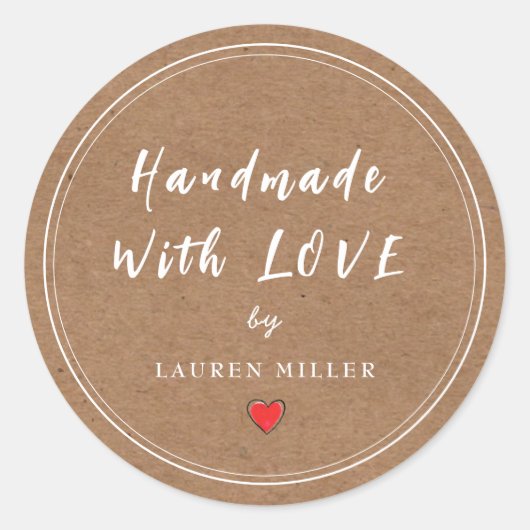 愛パーソナライズされたで手作り ラウンドシール (正面)