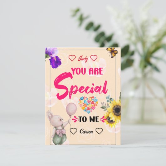 愛パーソナライズされたのためのメッセージ サンキューカード (スタンド正面)