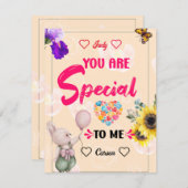 愛パーソナライズされたのためのメッセージ サンキューカード (正面/裏面)