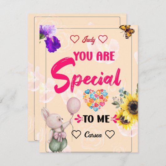 愛パーソナライズされたのためのメッセージ サンキューカード (正面/裏面)