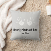愛パーソナライズされたのハンドプリント子供のハンズニュートラル クッション (ブランケット)