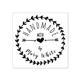 愛パーソナライズされたのハートで手作り ラバースタンプ