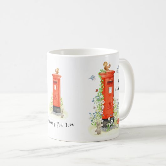 愛パーソナライズされたのポストボックスマグカップを送信 コーヒーマグカップ (正面右)