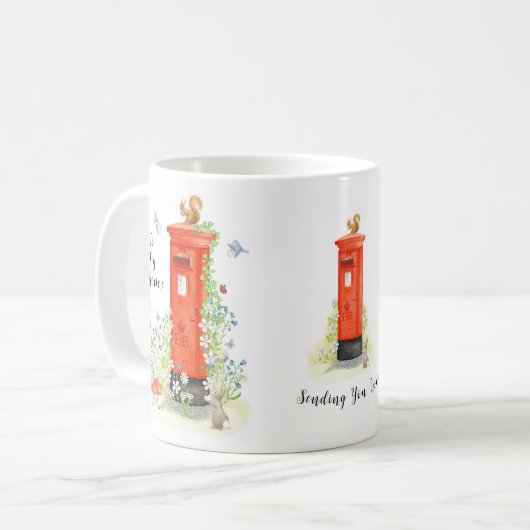 愛パーソナライズされたのポストボックスマグカップを送信 コーヒーマグカップ (正面左)